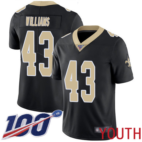 New Orleans Saints Limited Black Youth Marcus Williams Home Jersey NFL Football #43 100th Season Vapor Untouchable Jersey